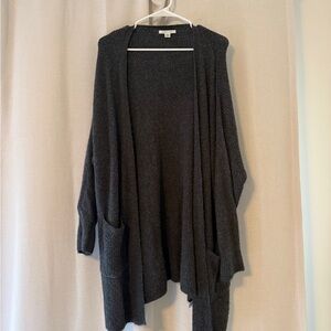 American Eagle Outfitters Charcoal Open-Front Cardigan